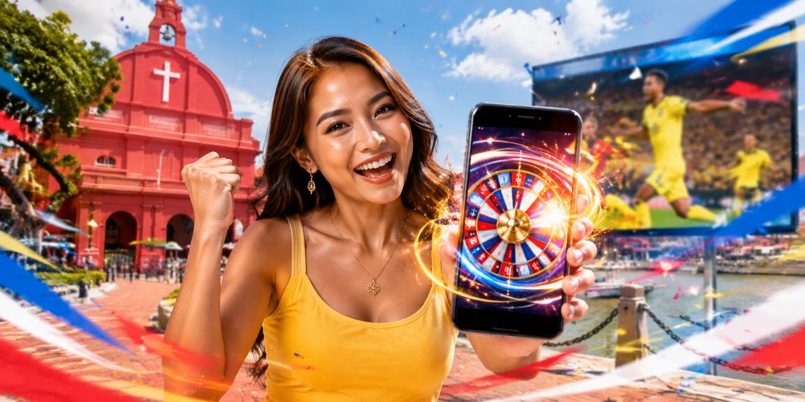 Meja roulette dalam suasana warisan Melaka dengan sentuhan gaya Melayu
