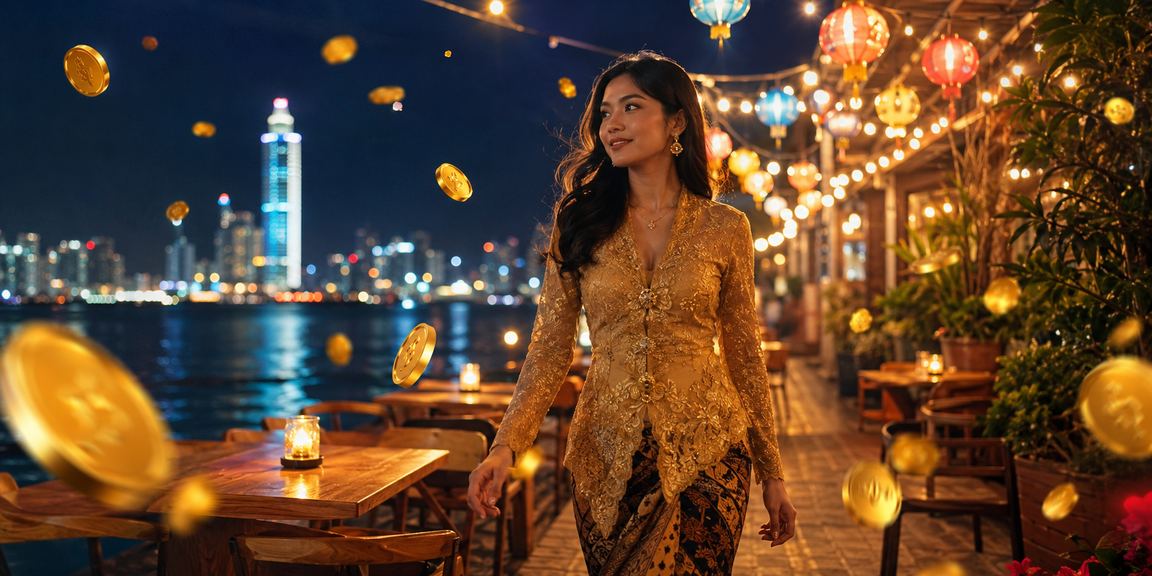 Suasana kasino hiburan dalam pakaian kebaya moden di Pulau Pinang
